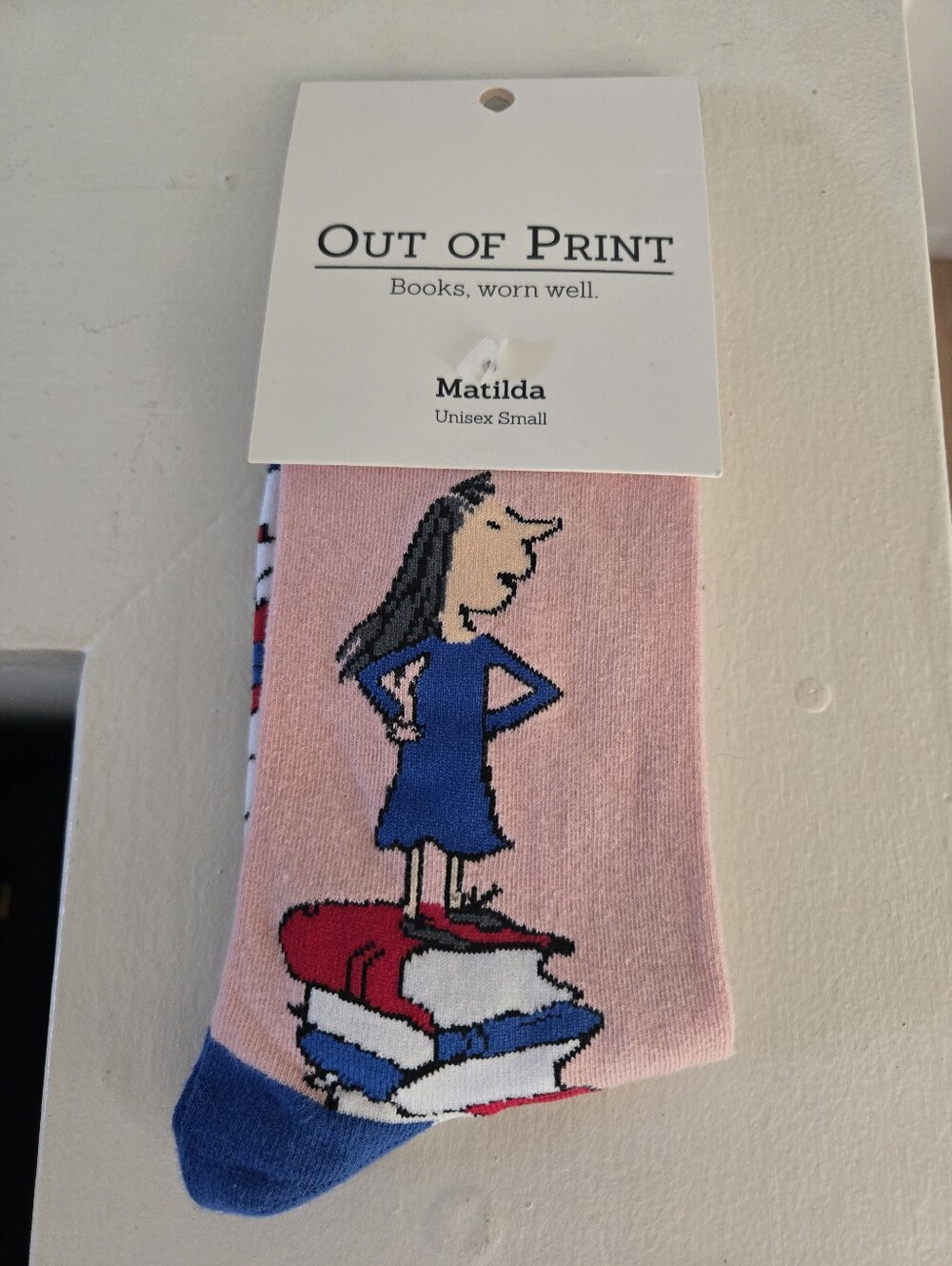 "Matilda" Themed Socks - Pink, Blue & Red
